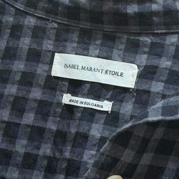 Isabel Marant Etoile Black Checkered Button Down - Picture 4 of 9